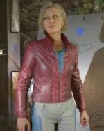 Sarah Morgan Starfield Maroon Leather Jacket