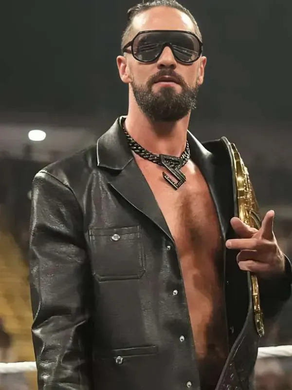 WWE Raw Wrestlepalooza Seth Rollins Black Leather Jacket WWE Raw Wrestlepalooza Seth Rollins Black Leather Jacket
