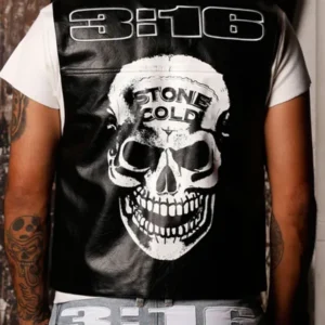 Stone Cold 3:16 Black Leather Vest WWE 2026