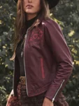 Rodeo Las Vegas Bloom Town Red Leather Jacket 2025
