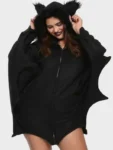 Bat Girl Black Hooded Costume Jacket