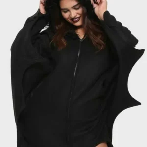 Bat Girl Black Hooded Costume Jacket
