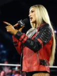 WWE NXT Izzi Dame Black & Red Biker Jacket