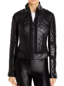 Women’s Black Quilted Moto Leather Jacket Women’s Black Quilted Moto Leather Jacket