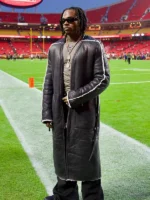 Gunna Monday Night Football Black Leather Coat