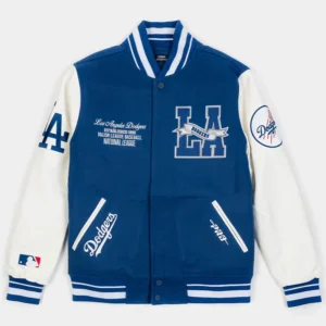 LA Dodgers Blue White Pennants Varsity Jacket