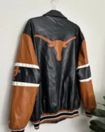 Texas Longhorns Black Bomber Leather Jacket Men’s Fan Jacket