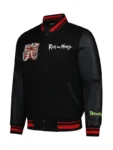 Anatomy Park Rick And Morty Black Wool Varsity Jacket