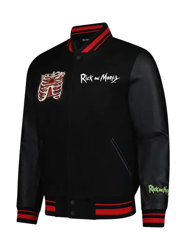 Anatomy Park Rick And Morty Black Wool Varsity Jacket Anatomy Park Rick And Morty Black Wool Varsity Jacket