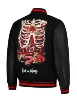 Anatomy Park Rick And Morty Black Wool Varsity Jacket