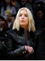 Ashley Benson NBA 2023 Black Leather Jacket