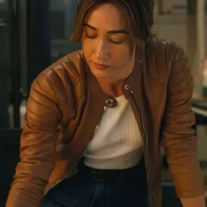 Maggie Q Ballard Renée Brown Leather Jacket