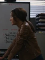 Maggie Q Ballard Renée Brown Leather Jacket