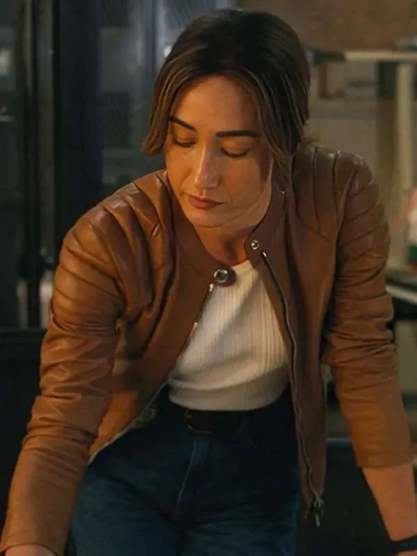 Maggie Q Ballard Renée Brown Leather Jacket Maggie Q Ballard Renée Brown Leather Jacket