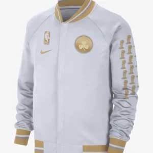 Boston Celtics Trophy Ring Banner White Jacket