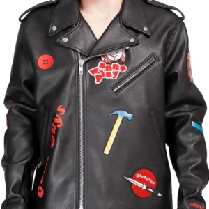 Chucky Good Guys Black Biker Leather Jacket