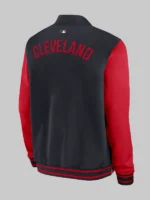 Cleveland Guardians Black Red Dugout Bomber Jacket