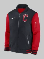 Cleveland Guardians Black Red Dugout Bomber Jacket - Image 2