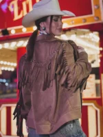 Cowboy Festival Barretos Lari Amaro Brown Fringe Jacket