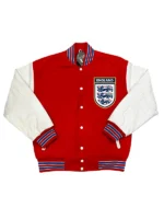 England National Football Team Red Varsity Jacket