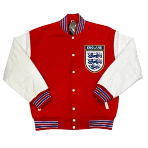 England National Football Team Red Varsity Jacket