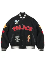 FW25 Mark Bode Black Cheech Wizard Varsity Jacket