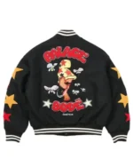 FW25 Mark Bode Black Cheech Wizard Varsity Jacket