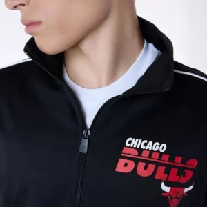 Chicago Bulls Black NBA Track Top Jacket