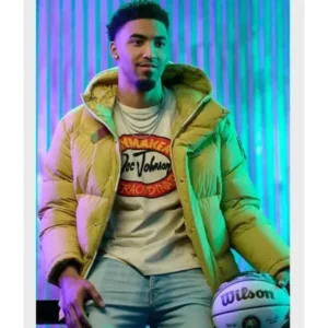 KJ Martin Houston Rockets Yellow Hooded Puffer Jacket