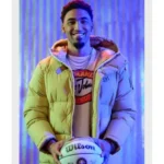 KJ Martin Houston Rockets Yellow Hooded Puffer Jacket