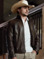 Rodeo Western Cowboy Brown Leather Jacket