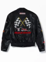 Jeff Hamilton F1 Black Racing Leather Jacket