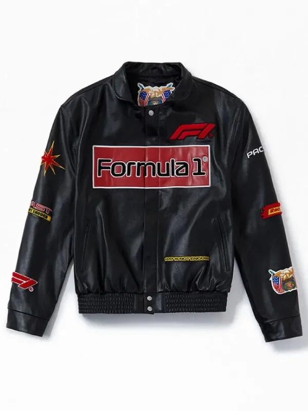 Jeff Hamilton F1 Black Racing Leather Jacket