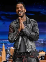 Kid Cudi Tonight Show S12 Black Biker Jacket - Image 2