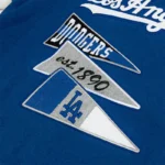 LA Dodgers Blue White Pennants Varsity Jacket - Image 2