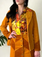 Rodeo Cowgirl Brown Corduroy Blazer Jacket - Image 2