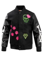 Looney Tunes Sylvester Black Wool Varsity Jacket