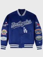 LA Dodgers Blue Satin Varsity Jacket MLB