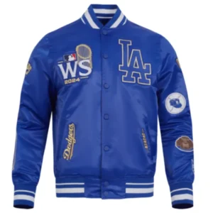 MLB Dodgers World Series Blue Satin Jacket