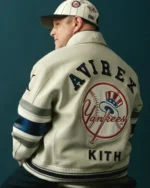 Jason Alexander New York Yankees White Leather Varsity Jacket