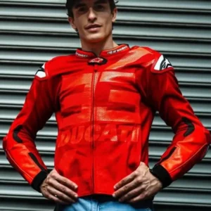 Marc Marquez Ducati MM93 Red Leather Jacket