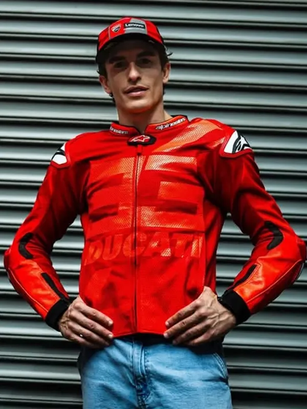 Marc Marquez Ducati MM93 Red Leather Jacket