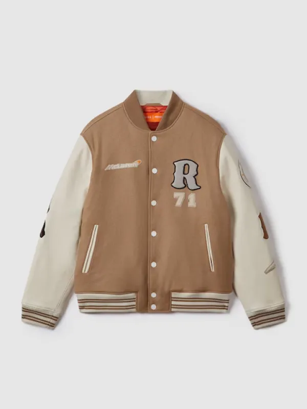 McLaren F1 Wool Varsity Jacket Brown