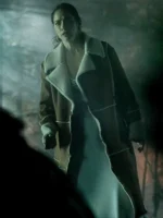 Melanie Scrofano Revival Shearling Brown Leather Coat - Image 2
