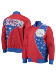 76ers Mitchell & Ness Red Warm-Up Jacket