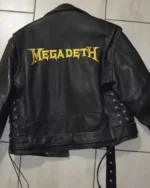Megadeth Band Black Leather Biker Jacket Men’s Rock Coat