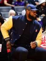 LeBron James Lakers Blue Yellow Varsity Jacket - Image 2