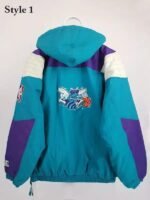 Vintage Charlotte Hornets Starter Anorak Blue Jacket - Image 2