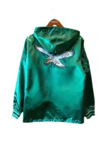 NFL Philadelphia Eagles Green Satin Rain Jacket