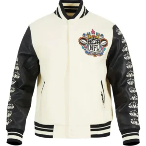NFL Hasta la Muerte 2024 White Wool Varsity Jacket